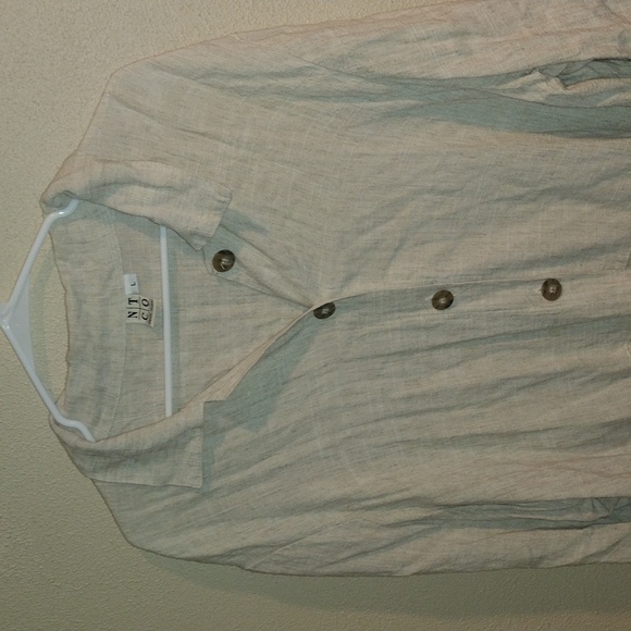 Vintage Nomadic Traders Cream Linen Blend Button Down Light Weight Jacke… - Picture 2 of 6